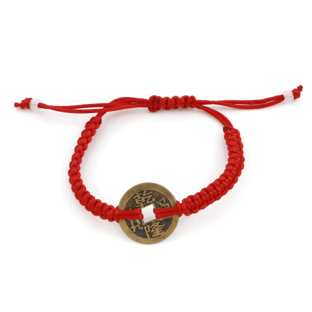 Picture of Polyester & Jade Kabbalah String Braided Friendship Bracelets Infinity Symbol  