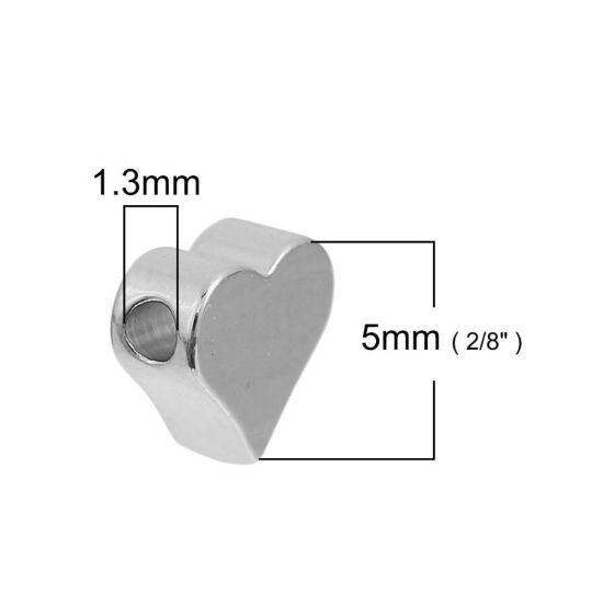 Bild von Messing Perlen Herz Rosegold ca. 7mm x 6mm, Loch:ca. 1.8mm, 5 Stück                                                                                                                                                                                           