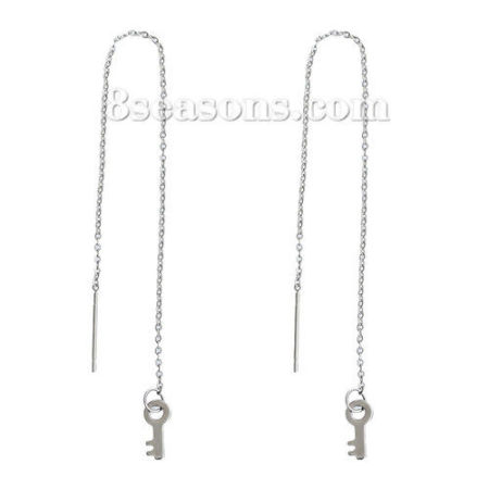 Picture of Stainless Steel Ear Thread Threader Earring Ball long