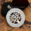 Bild von 304 Edelstahl Anhänger Rund Silberfarbe Lebensbaum Transparent Strass 51mm x 40mm, 1 Stück
