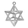 Picture of Brass Merkaba Meditation Pendants Silver Tone Hollow 38mm(1 4/8") x 28mm(1 1/8"), 1 Piece