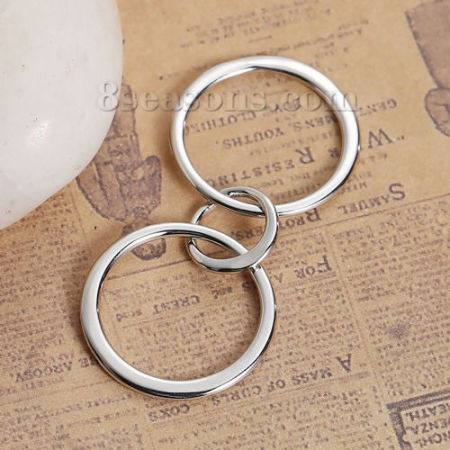 Connecteurs de Bijoux en Laiton Annulaire Argent Mat Rond Creux 45mm x 20mm, 1 Pièce