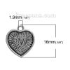 Picture of Zinc Based Alloy Charms Heart Antique Silver Color Cabochon Settings (Fits 12mm x 12mm) 16mm x 14mm, 10 PCs