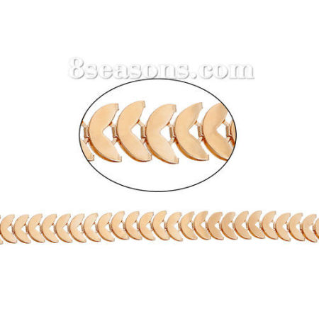 Eisenlegierung Schmuckkette Kette Vergoldet Blätter 8.5mm, 1 Meter