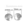 Picture of Brass Bead Caps With Loop For Glass Bubbles Round Silver Plated (Fit 10mm Dia) 10mm( 3/8") x 6mm( 2/8"), 20 PCs
