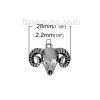Picture of Zinc Based Alloy Charms Antique Silver Color Tau Hollow 28mm(1 1/8") x 24mm(1"), 5 PCs