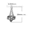 Picture of Zinc Based Alloy Halloween Charms Witch Antique Silver Color 29mm(1 1/8") x 17mm( 5/8"), 10 PCs