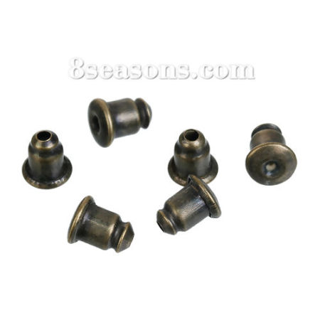 Image de Embout de Boucles d'Oreilles en Laiton Balle Bronze Antique 6mm x 5mm, 100 Pcs