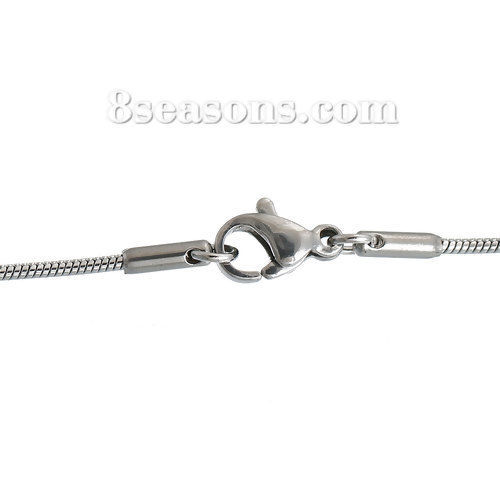 Image de Collier Chaîne Maille Serpent en 304 Acier Inoxydable Argent Mat 41cm long, Taille de chaînon: 1.2mm, 1 Pièce