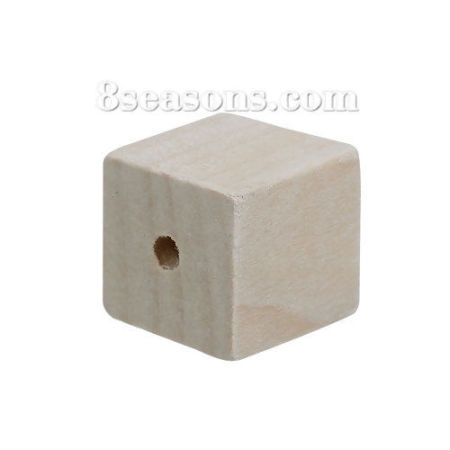 Picture of Natural Wood Spacer Beads Cube 20mm x 20mm, Hole: Approx 4.1mm, 30 PCs