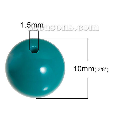 Picture of Acrylic Bubblegum Beads Round At Random Mixed About 10mm Dia, Hole: Approx 1.5mm, 100 PCs