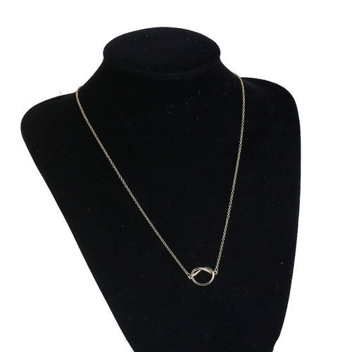 Picture of Brass Necklace Gold Plated Love Knot 51cm(20 1/8") long, 1 Piece                                                                                                                                                                                              
