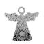 Picture of Zinc Based Alloy Pendants Angel Antique Silver Color Cabochon Settings (Fits 10mm Dia.) 54mm x 54mm, 5 PCs