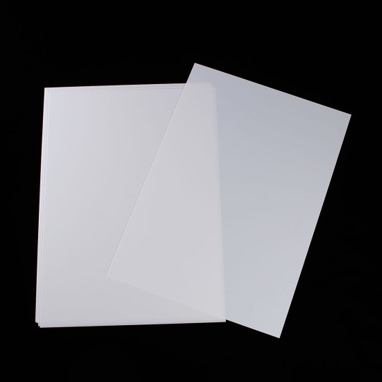 Bild von ABS Plastik Schrumpffolie Rechteck Weiß druckfähig 30cm x 21cm , 1 Blatt
