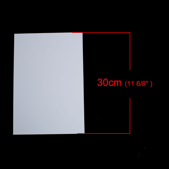 Bild von ABS Plastik Schrumpffolie Rechteck Weiß druckfähig 30cm x 21cm , 1 Blatt