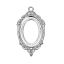 Image de Pendentifs Supports à Cabochons 25mm x 18mm en Alliage de Zinc Ovale Argent Mat 43mm x 24mm, 10 Pcs