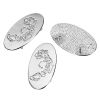 Picture of Brass Kids Art Doodles Children Drawing Jewelry Connectors Findings Oval Silver Tone Girl With Long Hair 30mm(1 1/8") x 17mm( 5/8"), 1 Piece                                                                                                                  