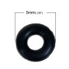 Picture of Rubber Stopper Rings For European Style Bracelets Round Black About 5mm( 2/8") Dia., Hole: Approx 2.5mm , 300 PCs