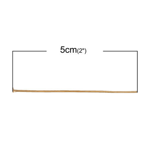 Изображение (21 калибров) Цинковый Сплав Пины / Штифты 14-каратный золотой цвет 50мм длина, 20 ШТ