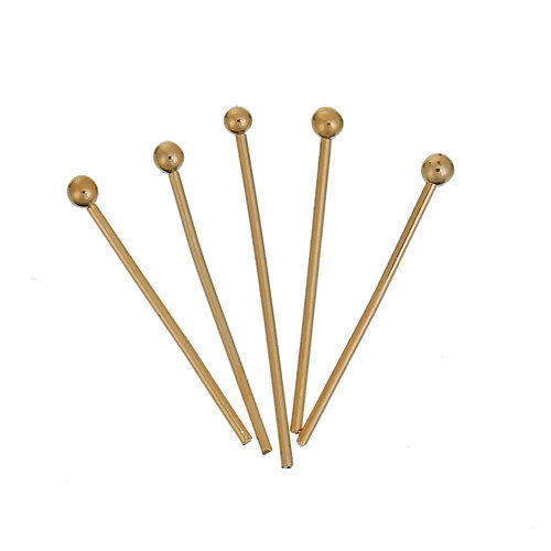 Picture of (21 gauge) Zinc Based Alloy Pins 14K Gold Color 20mm( 6/8") long, 50 PCs