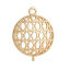Imagen de Latón Conectores Panal Chapado en Oro Ronda Hueco 21mm x 17mm, 3 Unidades