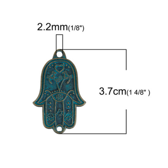 Immagine di Lega di Zinco Pendenti Charms Connettori Accessori Rettangolo Oro Antico & Argento Antico Doppio Colore Freccia Disegno 53mm x 8mm, 5 Pz