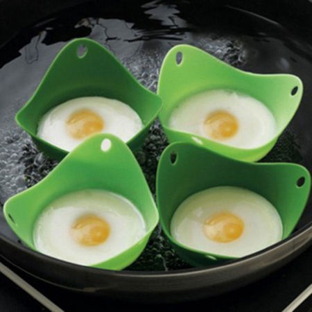 Silicone Kitchen Tools Fried Egg Shaper Green 11cm(4 3/8") x 9.5cm(3 6/8"), 1 Piece