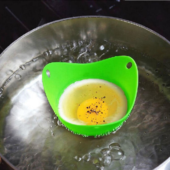 Изображение Silicone Kitchen Tools Fried Egg Shaper Green 11cm(4 3/8") x 9.5cm(3 6/8"), 1 Piece