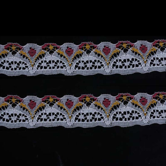 Bild von Polyester Spitze Lace Grün Hohl 28mm, 10 Yards