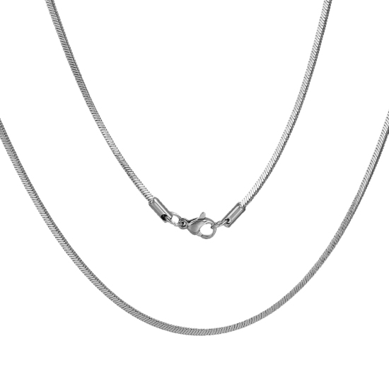 Immagine di 304 Acciaio Inossidabile Catena di Serpente Collana Tono Argento lunghezza: 50cm , Dimensione della Catena: 2mm 1 Pz