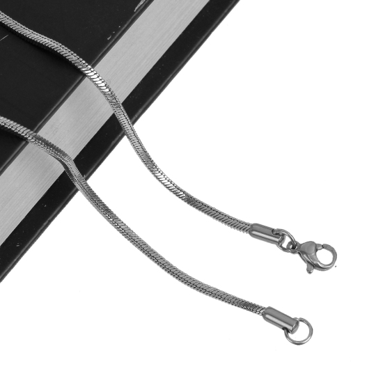 Immagine di 304 Acciaio Inossidabile Catena di Serpente Collana Tono Argento lunghezza: 50cm , Dimensione della Catena: 2mm 1 Pz