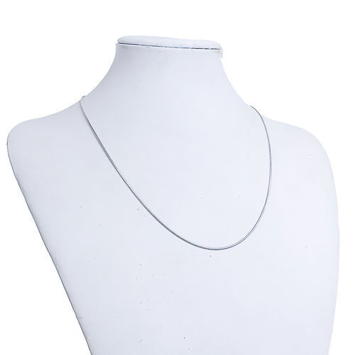 Picture of 304 Stainless Steel Snake Chain Necklace Silver Tone 50.8cm(20") long, Chain Size: 1.6mm(1/8"), 1 Piece