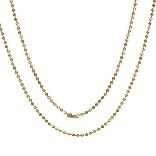 Immagine di 1 Pz Placcatura Sottovuoto 304 Acciaio Inossidabile Catena a Pallini Collana Oro Placcato 60cm Lunghezza, Dimensione della Catena 2mm