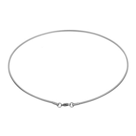 Picture of Wholesale Snake Chain Collar Neck Ring Necklace, Silver Tone 304 Stainless Steel, Unisex Minimalist Gift Jewelry For Retailer, 43.5cm(17 1/8") long, Chain Size: 2mm, 1 Piece