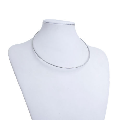 Bild von 304 Edelstahl Choker Halskette Silberfarbe 43.5cm lang, 1 Stück