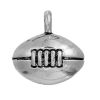 Picture of Zinc Based Alloy Sport Charms Football Antique Silver Color 13mm x 13mm, 10 PCs