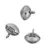 Picture of Zinc Based Alloy Sport Charms Football Antique Silver Color 13mm x 13mm, 10 PCs