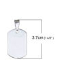Picture of 304 Stainless Steel Pendants Rectangle Silver Tone Blank 37mm(1 4/8") x 18mm( 6/8"), 1 Piece