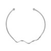 Picture of 304 Stainless Steel Open Cuff Bangles Bracelets Silver Tone Heartbeat /Electrocardiogram 17cm(6 6/8") long, 1 Piece