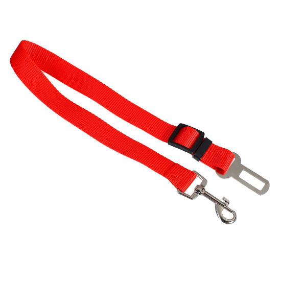 Picture of Polyester Dog Leash Traction Rope Pet Products Adjustable Red 67.5cm(26 5/8"), 1 Piece