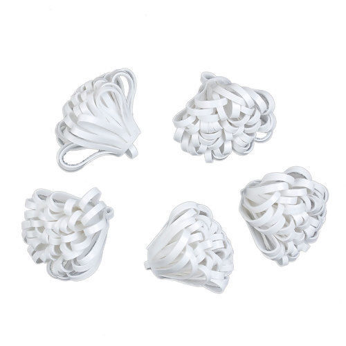 Image de Pendentif en PU Franges Pompons Glands Blanc 33mm, 3 Pcs