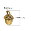 Picture of Zinc Based Alloy 3D Charms Acorn Gold Tone Antique Gold 14mm( 4/8") x 10mm( 3/8"), 20 PCs