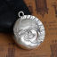 Image de Pendentif en Alliage de Zinc Rond Soleil et Lune avec Visage Argent Mat 34mm x 30mm, 3 Pcs