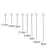 Imagen de Hierro Ojo Pinchos Tono de Plata 5cm -1.7cm longitud, 0.7mm (21 gauge), 1 Juego