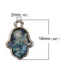 Picture of Zinc Based Alloy Charms Hand Gold Plated Green Imitation Opal 18mm( 6/8") x 13mm( 4/8"), 5 PCs