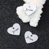 Picture of 304 Stainless Steel Charms Heart Silver Tone Message " Je t'aime " 18mm( 6/8") x 16mm( 5/8"), 5 PCs