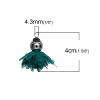 Picture of Polyester Tassel Pendants Flower Gunmetal Dark Green About Faceted 40mm(1 5/8") x 40mm(1 5/8"), 3 PCs