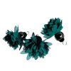 Изображение Полиэстер Шлифованный Подвески кисточка Цветок Вороненая сталь Темно-зеленый 40мм x 40мм, 3 ШТ