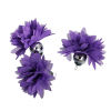 Picture of Polyester Tassel Pendants Flower Gunmetal Purple About Faceted 40mm(1 5/8") x 40mm(1 5/8"), 3 PCs