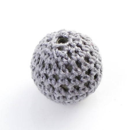 Picture of Acrylic Crochet Beads Round Gray About 21mm Dia., Hole: Approx 3mm, 2 PCs